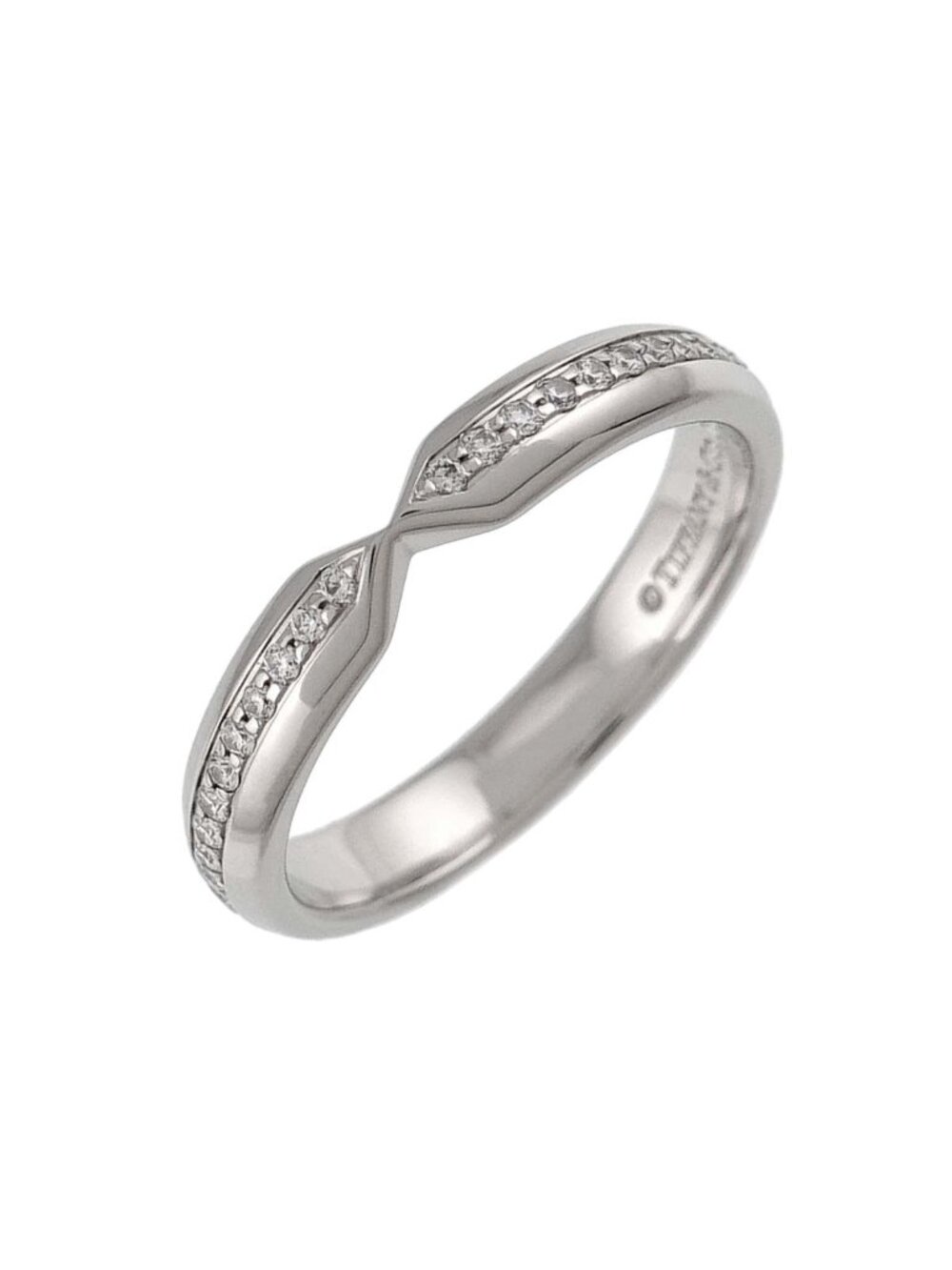 Tiffany & Co Nesting Narrow Diamond Ring Platinum